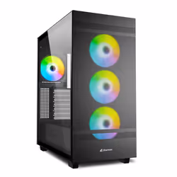 Sharkoon REBEL C50 RGB ATX, Full Tower, PC, Noir, ATX, micro ATX, Mini-ITX, Métal, Verre trempé, Multicolore