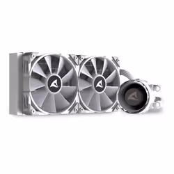 Sharkoon S80 RGB Boitier PC, Processeur Refroidisseur de liquide tout-en-un 12 cm Blanc 1 pièce(s)
