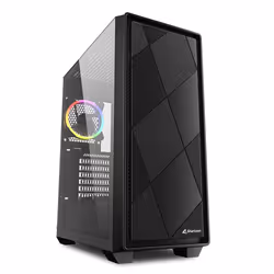 Sharkoon VS8 RGB, Midi Tower, PC, Noir, ATX, micro ATX, Mini-ITX, Verre trempé, 15,8 cm