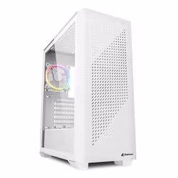 Sharkoon VS9 RGB, Midi Tower, PC, Blanc, ATX, micro ATX, Mini-ATX, maison/bureau, 15,8 cm