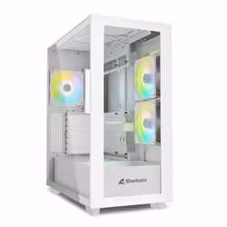 Sharkoon Rebel C60, Midi Tower, PC, Blanc, ATX, micro ATX, Mini-ITX, Acier, Verre trempé, Jouer