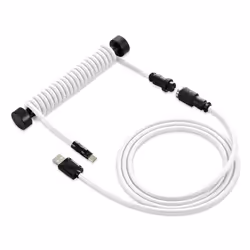 Sharkoon SKILLER SGK50, Blanc, 1,85 m, 1 pièce(s), Tressé, Coiled, USB Type-A, USB Type-C, 365 g