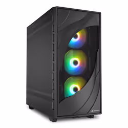 Sharkoon REBEL C80M RGB, Midi Tower, PC, Noir, ATX, micro ATX, Mini-ITX, Métal, Jouer