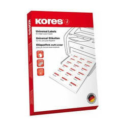Kores L10537R étiquette auto-collante Rectangle Permanent Rouge 1600 pièce(s)