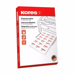 Kores L10574GE, Jaune, Rectangle, Permanent, A4, Universel, Laser/a jet d'encre