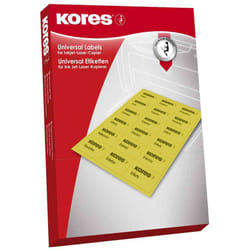 Kores L210297GE étiquette non-adhésive 100 pièce(s) Jaune Rectangle
