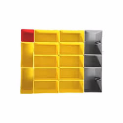L-BOXX 6000010086, Ensemble de boîte d'inserts, Gris, Rouge, Jaune, Plastique, L-BOXX 72