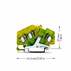 Wago 281-637 bornier Vert, Jaune
