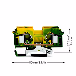 Wago 283-607 bornier Vert, Jaune