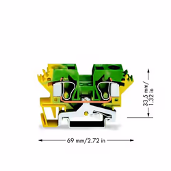 Wago 284-607 bornier Vert, Jaune