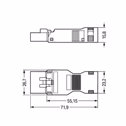 Wago 890-115 connecteur de fils 5-pole Noir