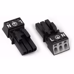 Wago 890-203, Noir, 250 V, 16 A, RoHS, 3,74 g, 15 mm