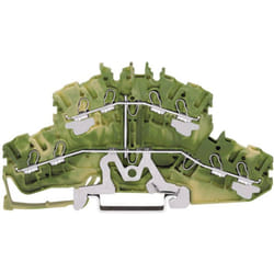 Wago - Bloc de jonction traversant à 2 étages 2002-2407 5.20 mm ressort de traction Affectation: terre vert, jaune 1 pc(s