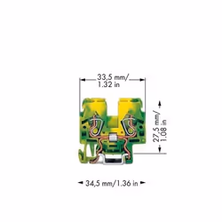 Wago 870-917 bornier Vert, Jaune
