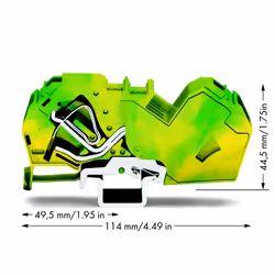 Wago 785-607 bornier 2P Vert, Jaune
