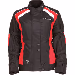 Modeka Janika Veste textile de moto pour dames, noir-rouge, taille 44 pour Femmes