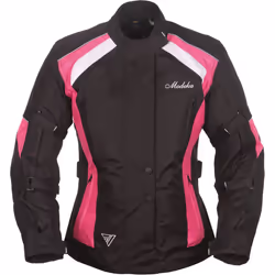 Modeka Janika Veste textile de moto pour dames, noir-rose, taille 32 pour Femmes