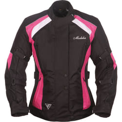 Modeka Janika Veste textile de moto pour dames, noir-rose, taille 32 pour Femmes
