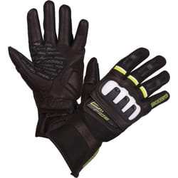 Modeka Air Ride Gants de moto, noir-blanc-jaune, taille S M pour Hommes