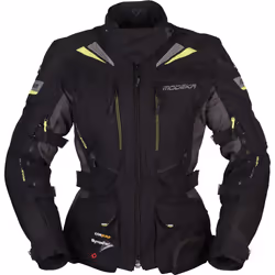 Modeka Panamericana Veste textile de moto dames, noir-jaune, taille 38 pour Femmes
