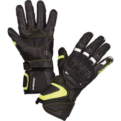 Modeka Daren Gants de moto, noir-blanc-jaune, taille S pour Hommes