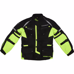 Modeka Tourex II Veste textile de moto pour enfants, noir-jaune, taille S 152 pour Des gamins
