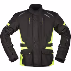 Modeka Striker II Pantalon textile de moto, noir-jaune, taille XS pour Hommes