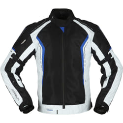 Modeka Khao Air Veste textile de moto, noir-gris-bleu, taille S pour Hommes