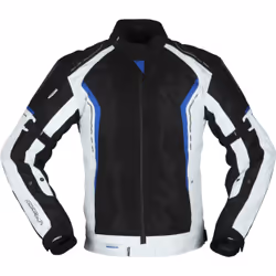 Modeka Khao Air Veste textile de moto, noir-gris-bleu, taille M pour Hommes