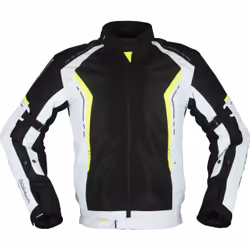 Modeka Khao Air Veste textile de moto, noir-gris-jaune, taille 4XL pour Hommes