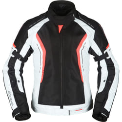 Modeka Khao Air Veste textile de moto dames, noir-gris-rouge, taille 42 pour Femmes