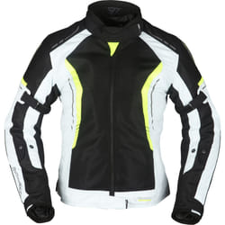 Modeka Khao Air Veste textile de moto dames, noir-gris-jaune, taille 38 pour Femmes