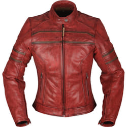 Modeka Iona Veste en cuir de moto dames, rouge, taille 42 pour Femmes