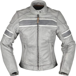 Modeka Iona Veste en cuir de moto dames, gris, taille 38 pour Femmes