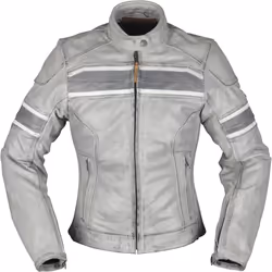 Modeka Iona Veste en cuir de moto dames, gris, taille 40 pour Femmes