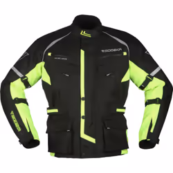 Modeka Tarex Veste textile de moto, noir-jaune, taille XL pour Hommes