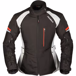 Modeka Violetta Veste textile de moto pour femmes, noir-gris, taille 38