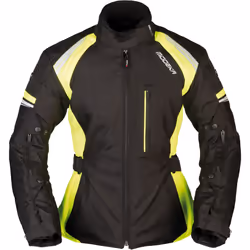 Modeka Violetta Veste textile de moto pour femmes, noir-jaune, taille 38