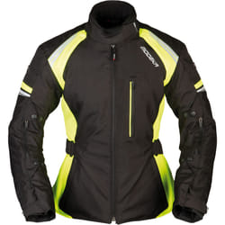 Modeka Violetta Veste textile de moto pour femmes, noir-jaune, taille 46