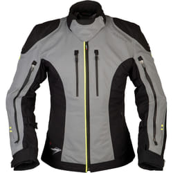 Modeka Takuya Veste textile de moto de dames, noir-gris, taille 42 pour Femmes