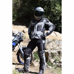 Modeka AFT Air Pantalon textile de moto, noir-gris, taille M pour Hommes