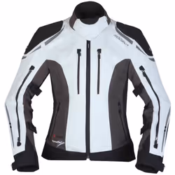 Modeka Takuya Veste textile de moto de dames, noir-gris, taille 42 pour Femmes