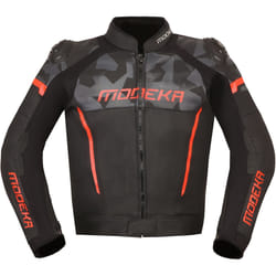 Modeka Valyant Veste en cuir de moto, noir-rouge, taille 46 pour Hommes