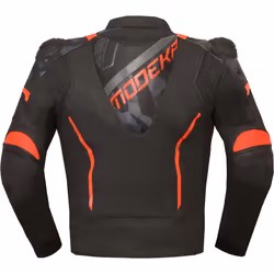 Modeka Valyant Veste en cuir de moto, noir-rouge, taille 52 pour Hommes