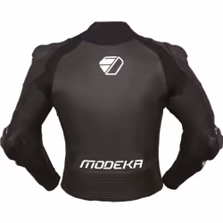 Modeka Yron Veste en cuir de moto, noir-blanc, taille 54 pour Hommes