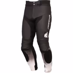Modeka Yron Pantalon en cuir de moto, noir-blanc, taille 52 pour Hommes