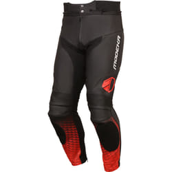Modeka Yron Pantalon en cuir de moto, noir-rouge, taille 54 pour Hommes