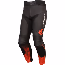 Modeka Yron Pantalon en cuir de moto, noir-rouge, taille 54 pour Hommes