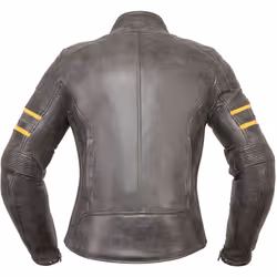 Modeka Iona Veste en cuir de moto dames, noir-jaune, taille 46 pour Femmes