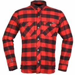 Modeka Nooner Chemise moto, noir-rouge, taille 2XL pour Hommes